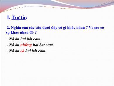 Bài giảng Ngữ văn 8 - Bài 6: Trợ từ, thán từ (Tiết 23)