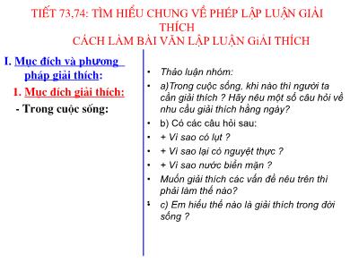 Bài giảng Ngữ văn Lớp 7 - Bài 25: Tìm hiểu chung về phép lập luận giải thích