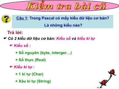 Bài giảng Tin học 8 - Bài 4: Sử dụng biến trong chương trình