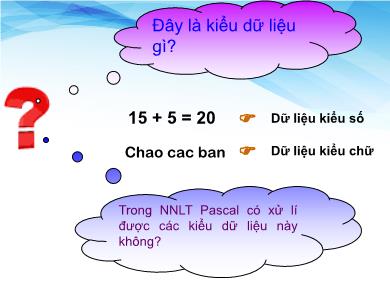 Bài giảng Tin học Lớp 8 - Bài 3: Chương trình máy tính và dữ liệu