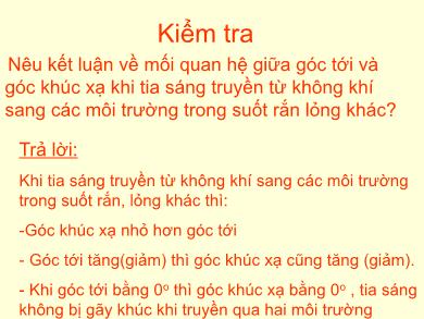 Bài giảng Vật lí 9 - Thấu kính hội tụ