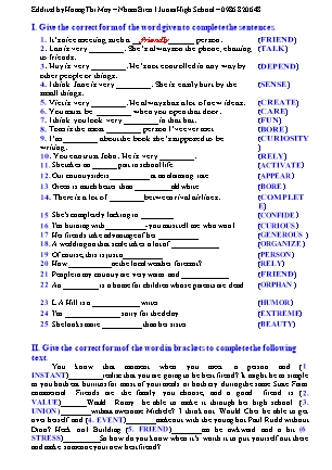 Bài ôn tập Tiếng Anh Lớp 6 - Unit 4: My neighbourhood
