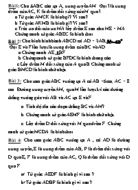 Bài tập ôn tập môn Toán - Lớp 8