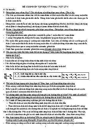 Bộ 6 Đề ôn tập học kì 2 môn Vật lí Lớp 9