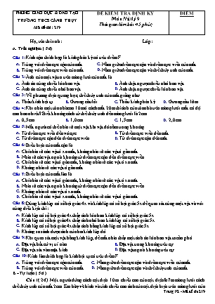 Đề kiểm tra định kì môn Vật lí 9 - Mã đề 219 - Trường THCS Cảnh Thụy