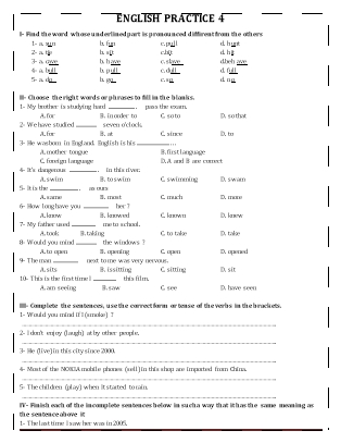 Đề ôn tập môn Tiếng Anh Lớp 6 - Đề 13 (Có đáp án)