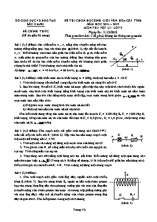 Đề thi chọn học sinh giỏi văn hóa cấp Tỉnh môn Vật lí 9 - Năm học 2014-2015 - SGD Bắc Giang