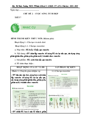 Giáo án Âm nhạc 6 - Tuần 7 - Năm học 2024-2025 - Đào Thị Thúy