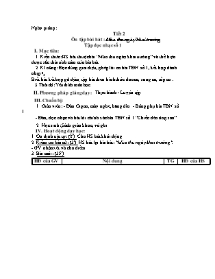 Giáo án Âm nhạc 8 - Ôn tập bài hát: Mùa thu ngày khai trường