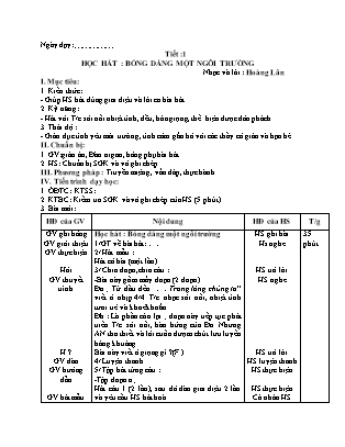 Giáo án Âm nhạc 9 - Học hát: Bóng dáng một ngôi trường