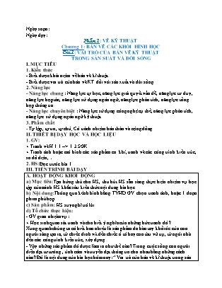Giáo án Công nghệ 8 - Bài 1: Vai trò của bản vẽ kỹ thuật trong sản xuất và đời sống