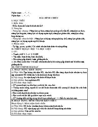 Giáo án Công nghệ 8 - Bài: Hình chiếu