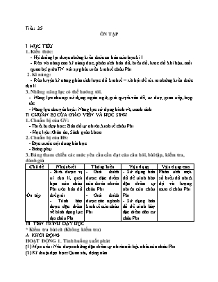 Giáo án Địa lí 7 - Tiết 35: Ôn tập