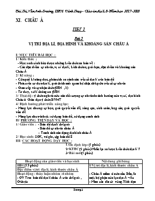 Giáo án Địa lí 8 cả năm - Năm học 2017-2018 - Bùi Thị Vân Anh