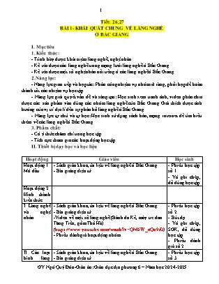 Giáo án Giáo dục địa phương 6 - Tuần 29-34 - Làng nghề