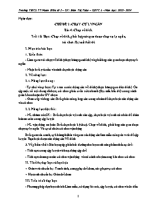 Giáo án Giáo dục thể chất 6 - Chủ đề 2: Chạy cự li ngắn - Bài 4: Chạy về đích - Năm học 2023-2024 - Đàm Thị Thảo
