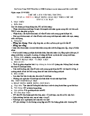 Giáo án Hoạt động trải nghiệm hướng nghiệp 6 - Tuần 4 - Năm học 2023-2024 - Đàm Thị Liên