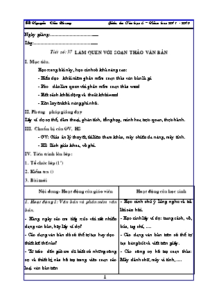 Giáo án học kì 2 môn Tin học 6 - Năm học 2018-2019 - Nguyễn Văn Chung