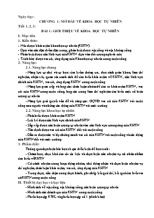 Giáo án Khoa học tự nhiên 6 - Bài 1: Giới thiệu về khoa học tự nhiên