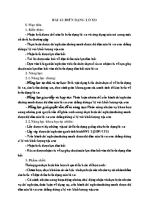 Giáo án Khoa học tự nhiên 6 - Bài 42: Biến dạng lò xo