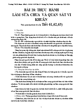 Giáo án Khoa học tự nhiên 6 - Tuần 18+19 - Năm học 2023-2024 - Dương Thị Thanh Hoa