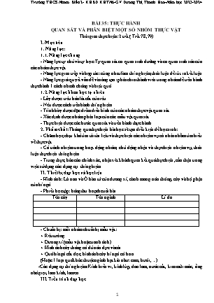 Giáo án Khoa học tự nhiên 6 - Tuần 23+24 - Năm học 2023-2024 - Dương Thị Thanh Hoa