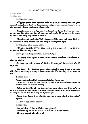 Giáo án Khoa học tự nhiên 8 - Bài 19: Đòn bẩy và ứng dụng