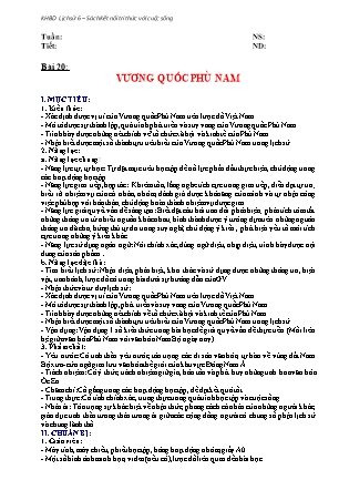 Giáo án Lịch Sử và Địa lí Lớp 6 (Kết nối tri thức) - Bài 19: Vương quốc Phù Nam