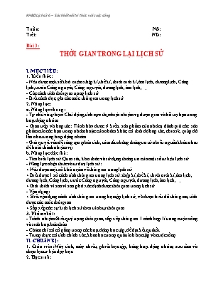 Giáo án Lịch Sử và Địa lí Lớp 6 (Kết nối tri thức) - Bài 3: Thời gian trong lịch sử