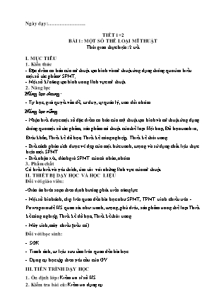 Giáo án Mĩ thuật 6 - Bài 1: Một số thể loại mĩ thuật (Tiết 1+2)