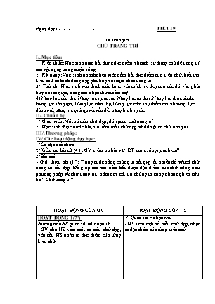 Giáo án Mĩ thuật 7 - Tiết 19: Chữ trang trí