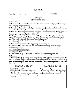 Giáo án Mĩ thuật 7 - Tiết 19: Vẽ trang trí: Chữ trang trí