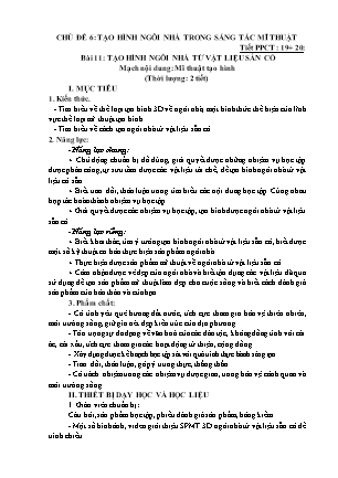 Giáo án Mĩ thuật 7 - Tuần 21+22 - Chủ đề 6