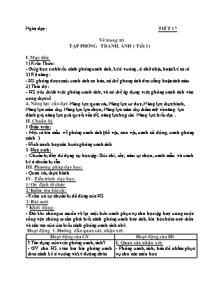 Giáo án Mĩ thuật 9 - Vẽ tranh trang trí: Tập phóng tranh, ảnh (Tiết 1)