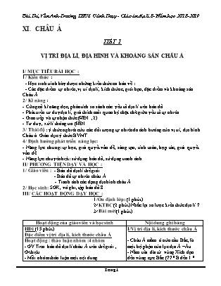 Giáo án môn Địa lí 8 cả năm học - Năm học 2018-2019 - Bùi Thị Vân Anh