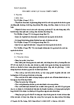 Giáo án môn Khoa học tự nhiên 6 - Tuần 27+28