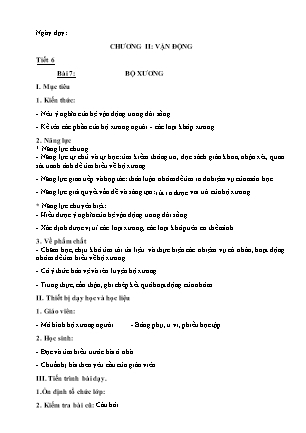 Giáo án môn Sinh học 8 - Chương II: Vận động - Bài 7: Bộ xương