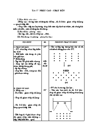 Giáo án môn Thể dục Lớp 9 - Tiết 37: Nhảy cao - Chạy bền
