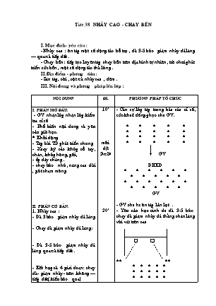 Giáo án môn Thể dục Lớp 9 - Tiết 38: Nhảy cao - Chạy bền