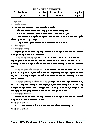 Giáo án môn Tin học 6 - Tiết 3+4: Xử lý thông tin