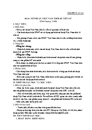 Giáo án Nghệ thuật 6 - Bài 8: Mĩ thuật Việt Nam thời kì tiền sử