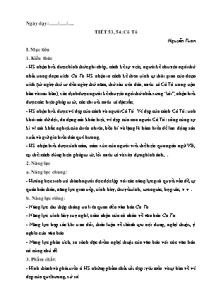 Giáo án Ngữ văn 6 - Tiết 53+54: Cô Tô
