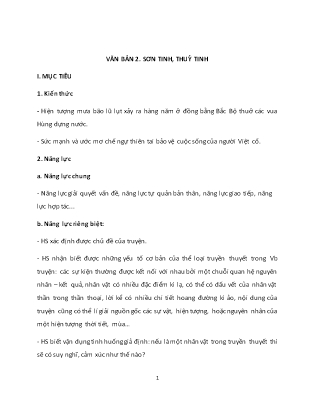 Giáo án Ngữ văn 6 - Văn bản: Sơn Tinh, Thủy Tinh