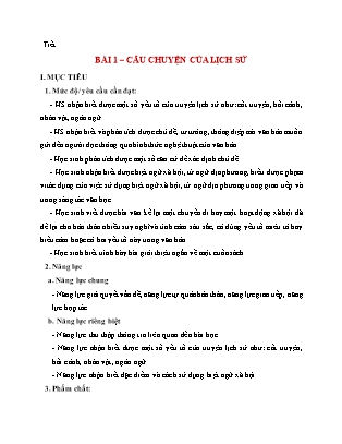 Giáo án Ngữ văn 8 - Bài 1: Câu chuyện của lịch sử