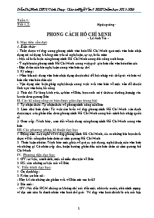Giáo án Ngữ văn 9 học kì 1 - Năm học 2015-2016 - Trần Thị Ninh