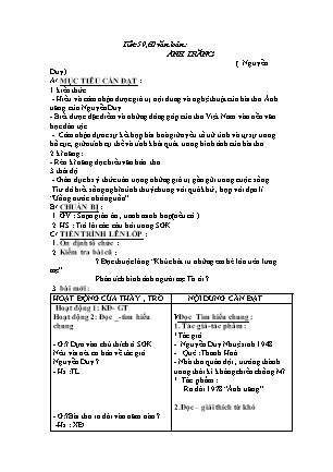 Giáo án Ngữ văn 9 - Tiết 59+60: Ánh trăng