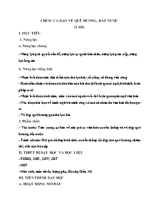 Giáo án Ngữ văn Lớp 6 (Kết Nối Tri Thức) - Bài: Chùm ca dao về quê hương, đất nước (2 tiết)
