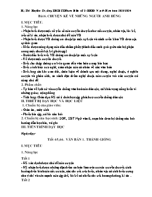 Giáo án Ngữ văn Lớp 6 - Tuần 19+20+21 - Năm học 2023-2024 - Hà Thị Huyền