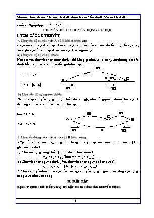Giáo án ôn Học sinh giỏi môn Vật lí 8 - Nguyễn Văn Chung