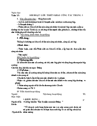 Giáo án Sinh hoạt lớp 8 - Tuần 25